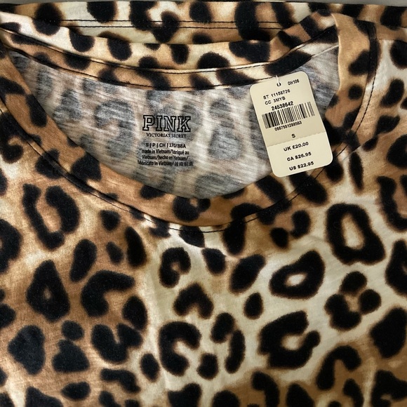VS PINK Leopard Print T-shirt Size S - Picture 4 of 4